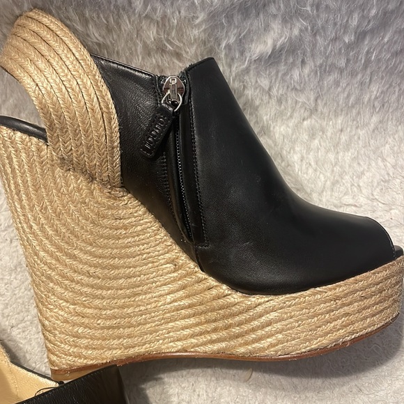 Gucci Black ‘Tiffany’ Peep Toe Espadrille Wedge Sandals size 38.5 - Picture 10 of 10